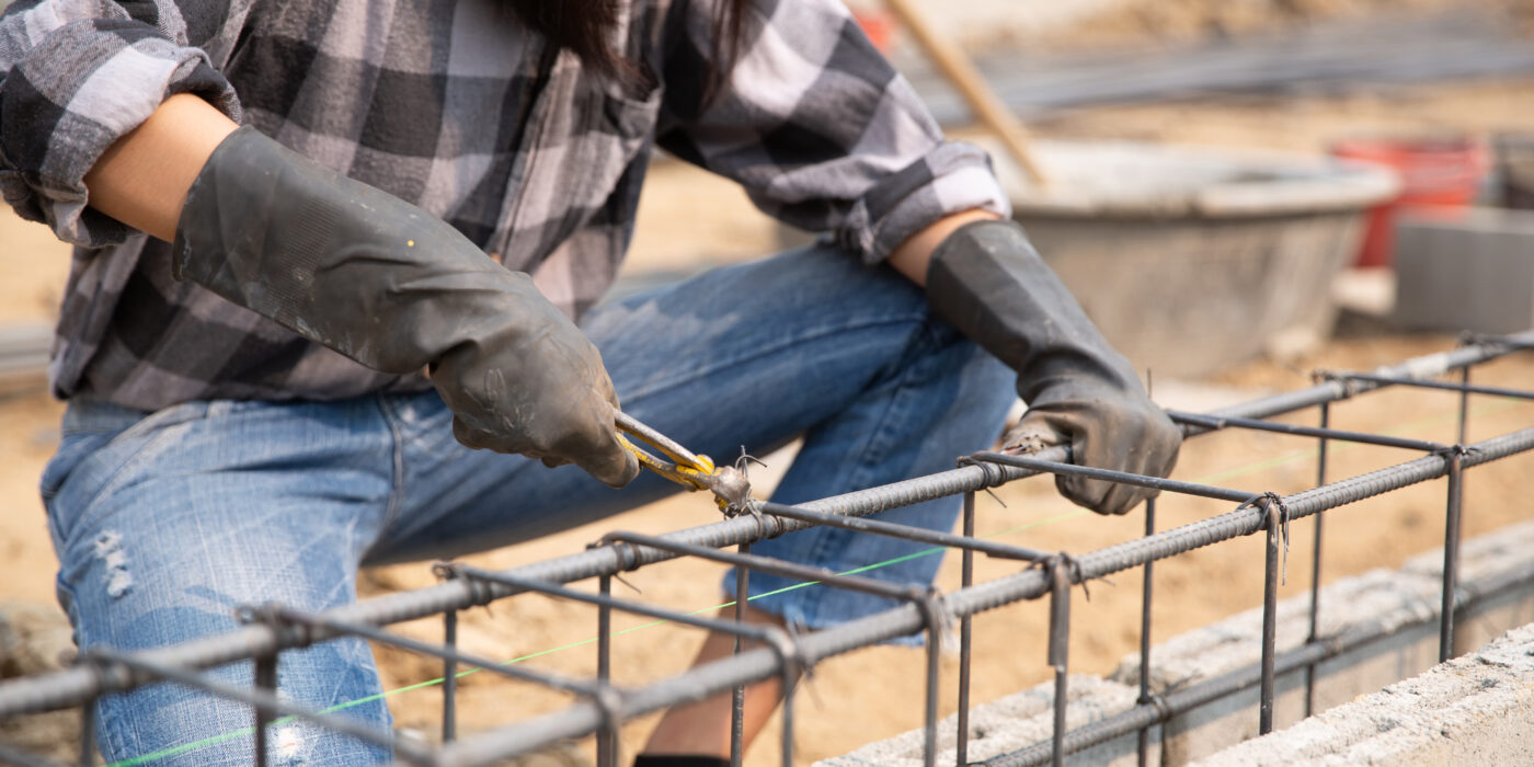 steel bar on site of construction