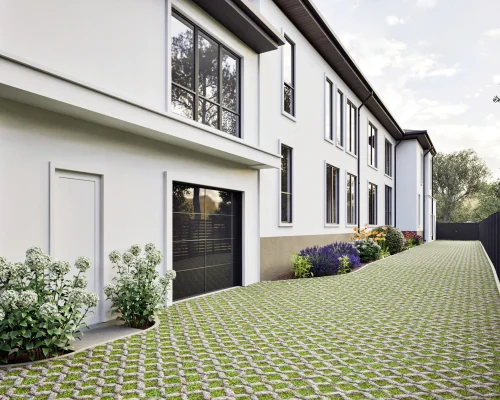 Left exterior rendering of 1427 Pathfinder Lane luxury home in McLean, Virginia.